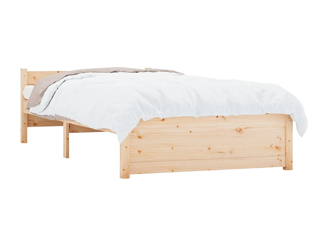 Cadre de lit Bois massif 75x190 cm Petit simple