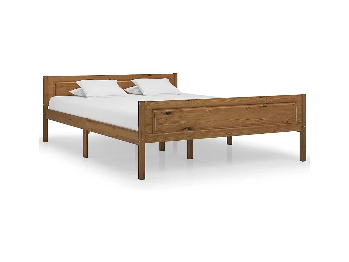 Cadre de lit Bois de pin massif Marron miel 160x200 cm