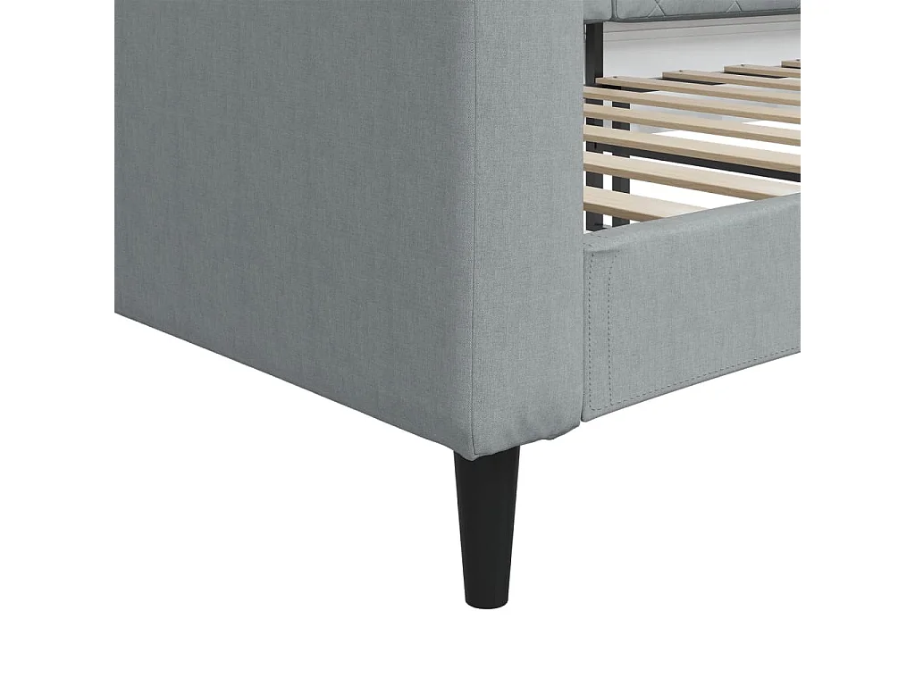 Lit de repos gris clair 90x190 cm tissu