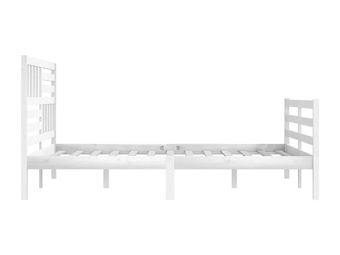 Estrutura de cama super king 180x200 cm madeira maciça branco