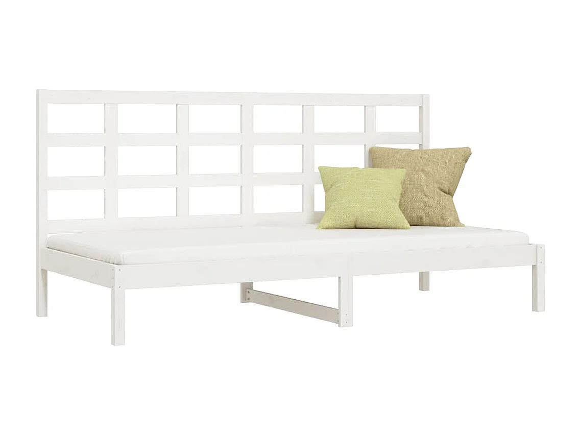 Sofá cama madera maciza de pino blanco 80x200 cm