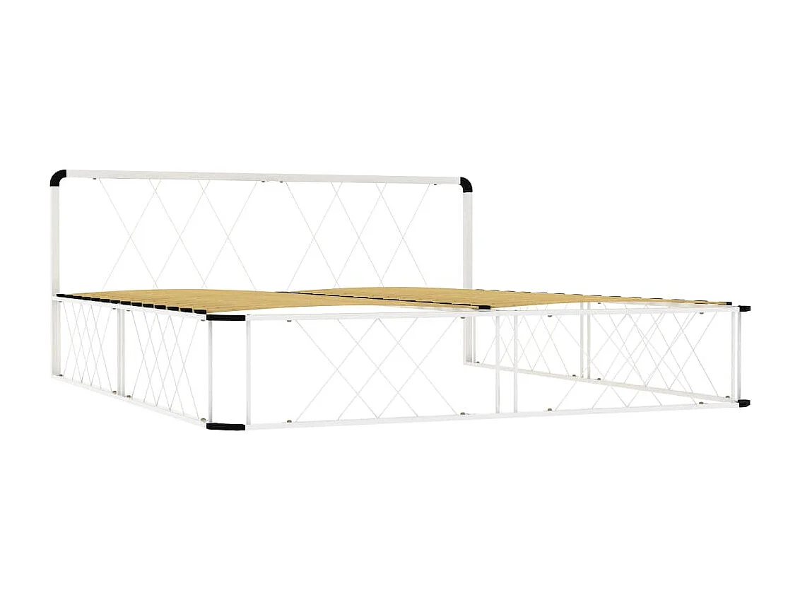 Cadre de lit Blanc Métal 200 x 200 cm