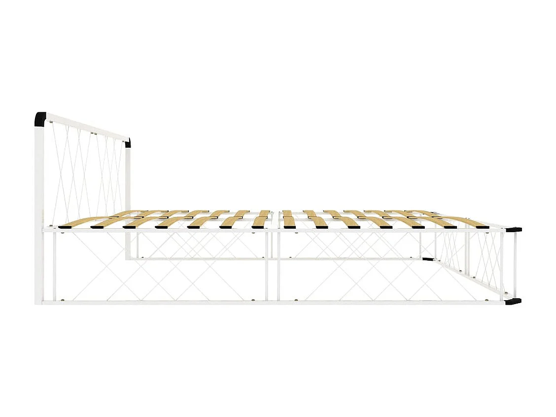 Cadre de lit Blanc Métal 200 x 200 cm