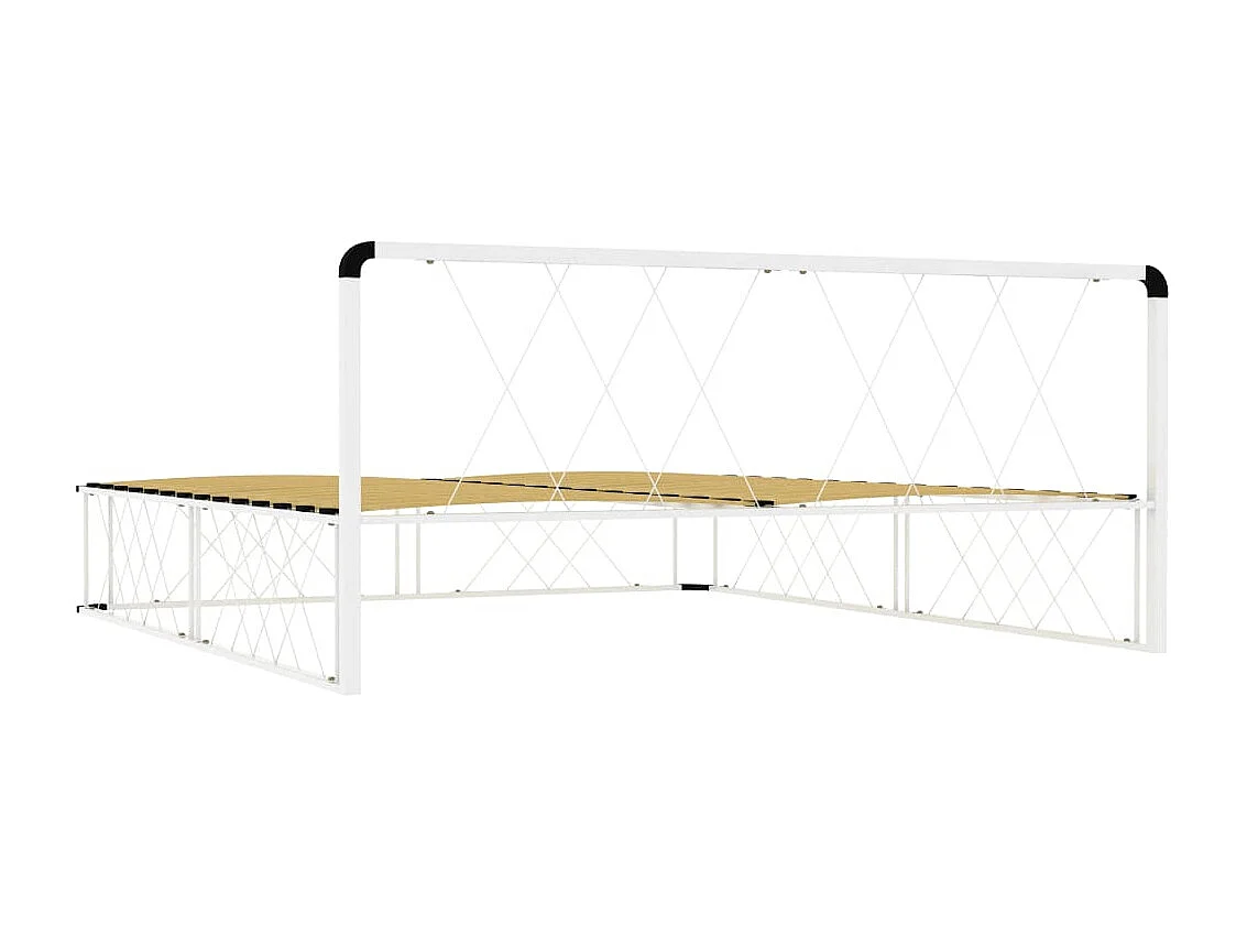 Cadre de lit Blanc Métal 200 x 200 cm