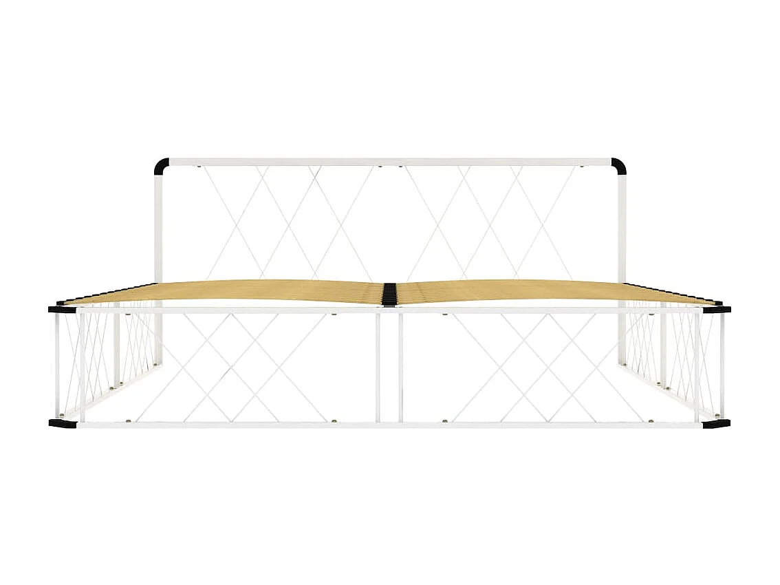 Cadre de lit Blanc Métal 200 x 200 cm