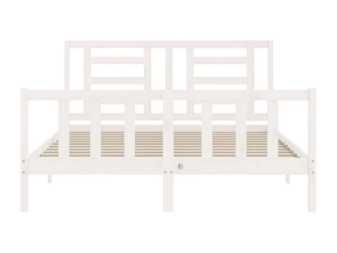 Estrutura de cama com cabeceira 160x200 cm madeira maciça