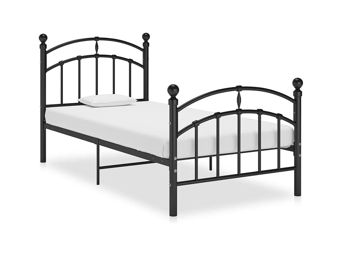 Estructura de cama de metal negro 100x200 cm