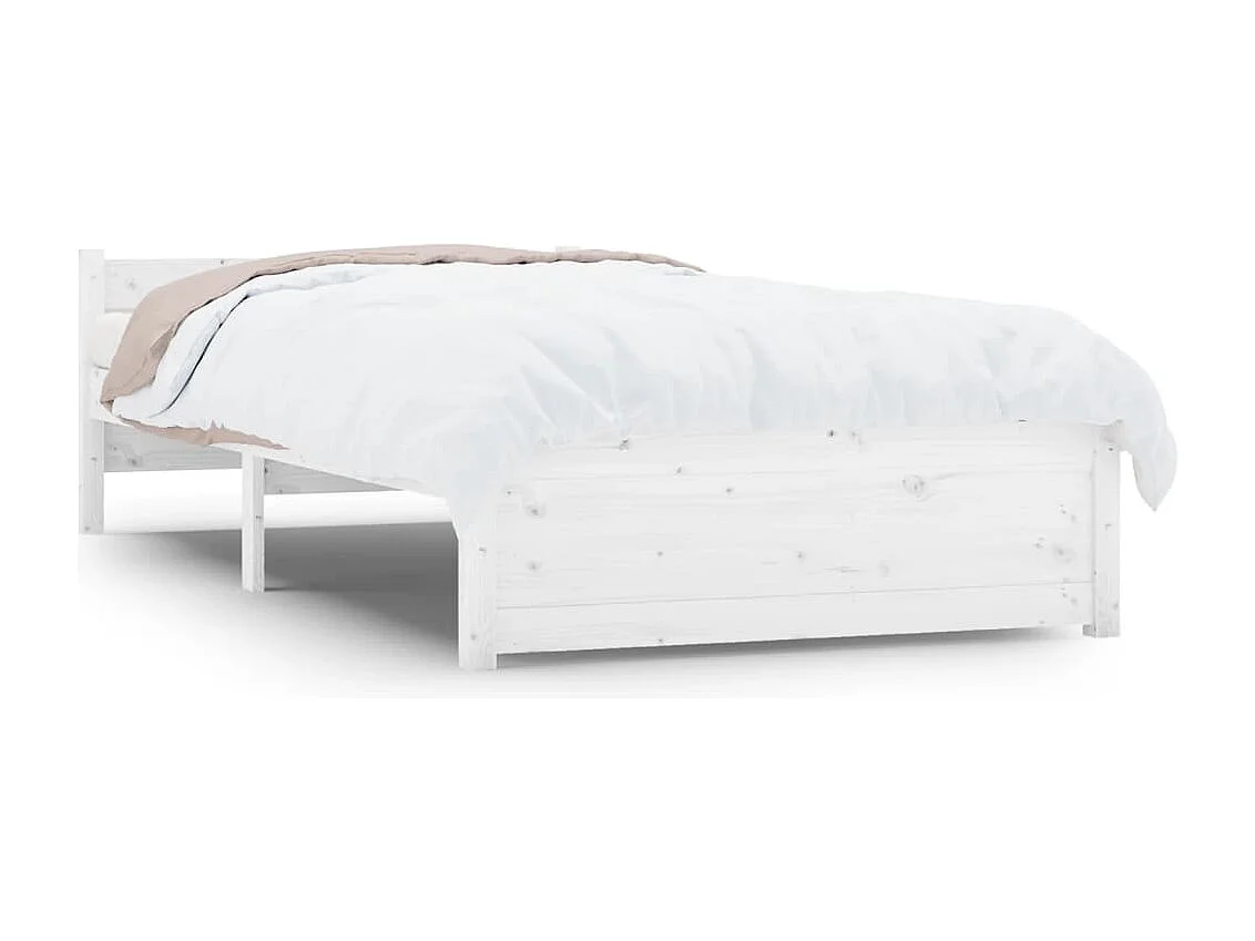 Estructura de cama madera maciza blanco 90x200 cm