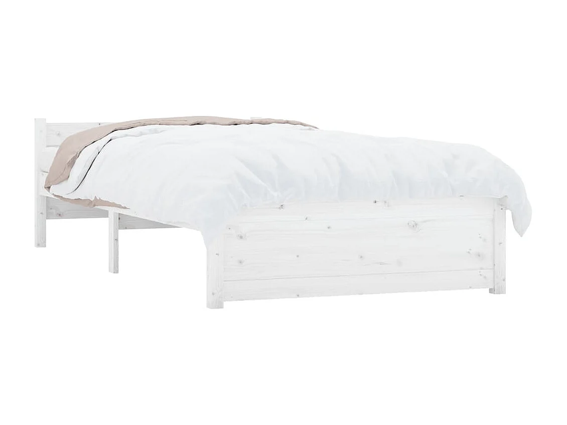 Estructura de cama madera maciza blanco 90x200 cm