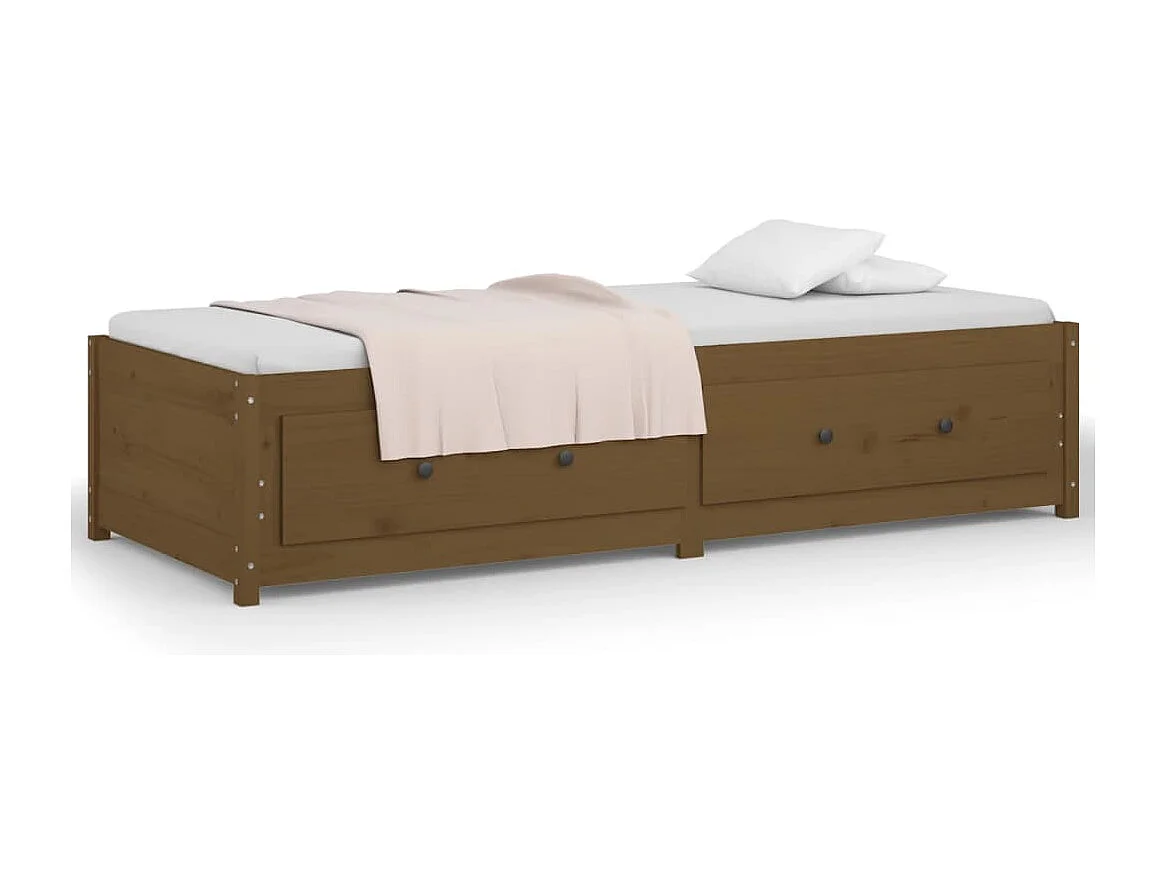 Sofá-cama 80x200 cm madeira de pinho maciça castanho mel