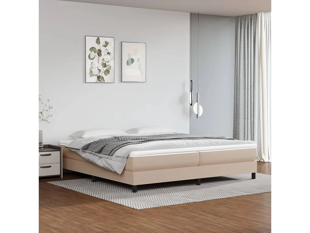 Lit à sommier tapissier avec matelas Cappuccino 200x200 cm