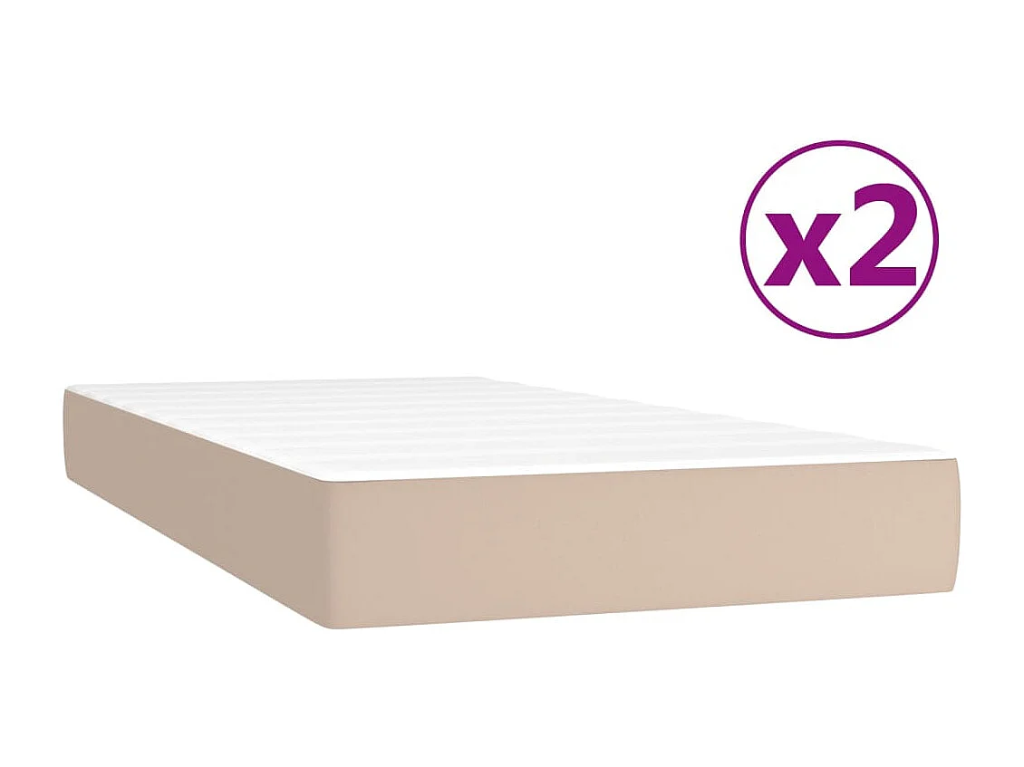 Lit à sommier tapissier avec matelas Cappuccino 200x200 cm