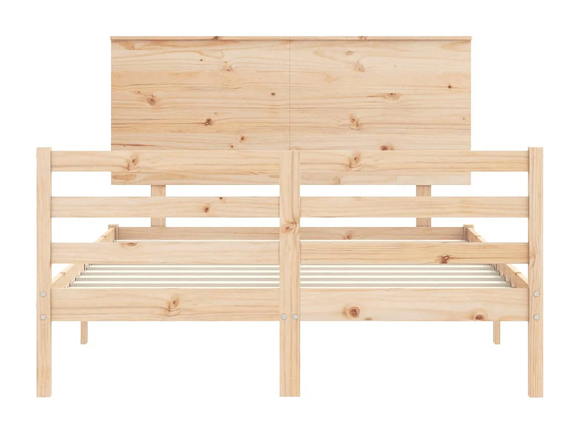 Cadre de lit avec tête de lit 140x190 cm bois massif