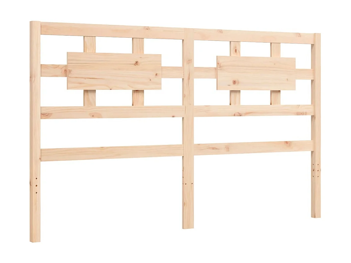 Estructura de cama de matrimonio con cabecero madera maciza