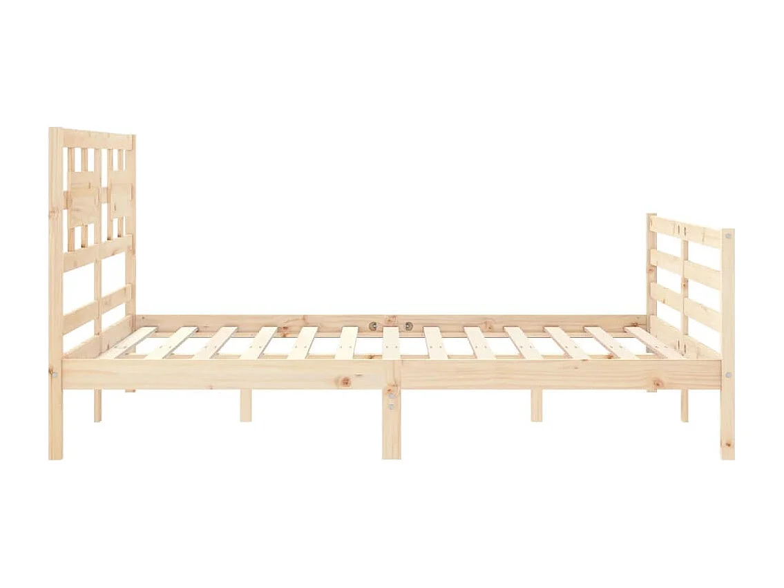 Estructura de cama de matrimonio con cabecero madera maciza