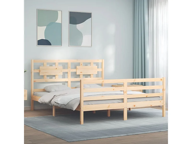 Estrutura de cama King Size com cabeceira madeira maciça