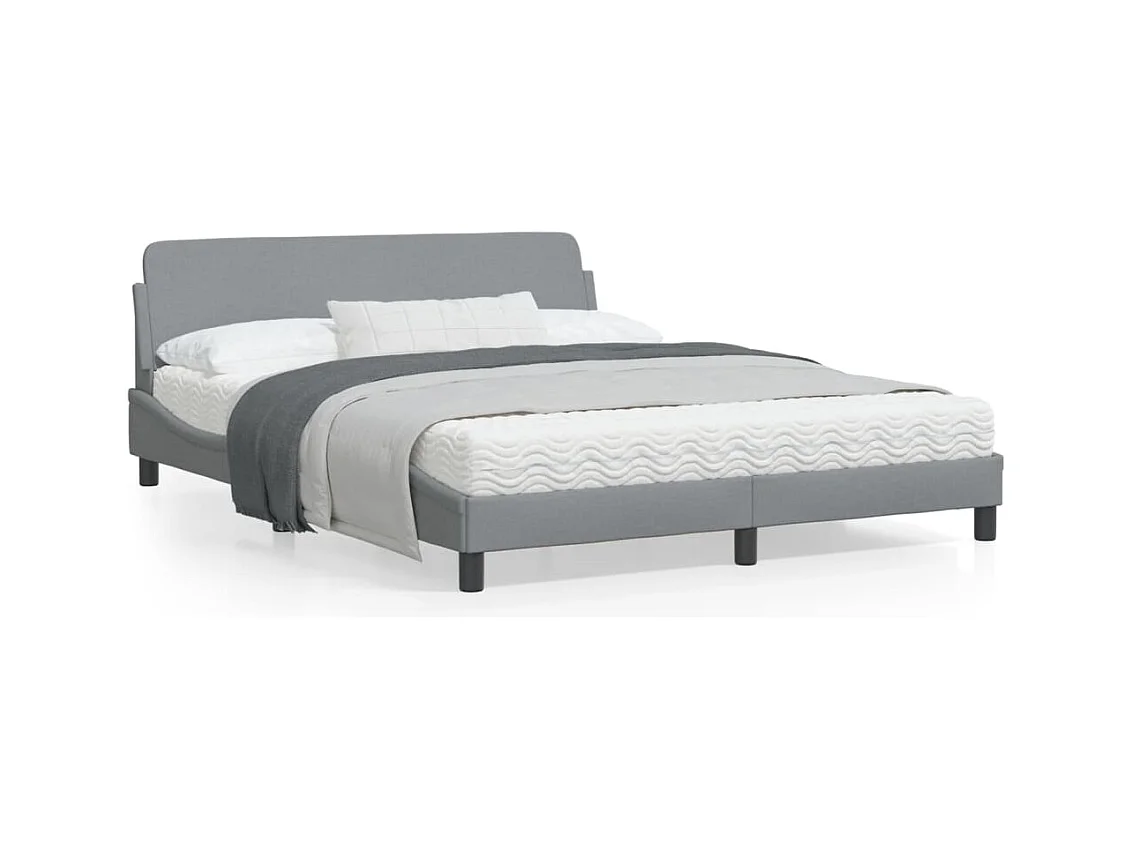 Bedframe "Dover" stof lichtgrijs 160x200 cm