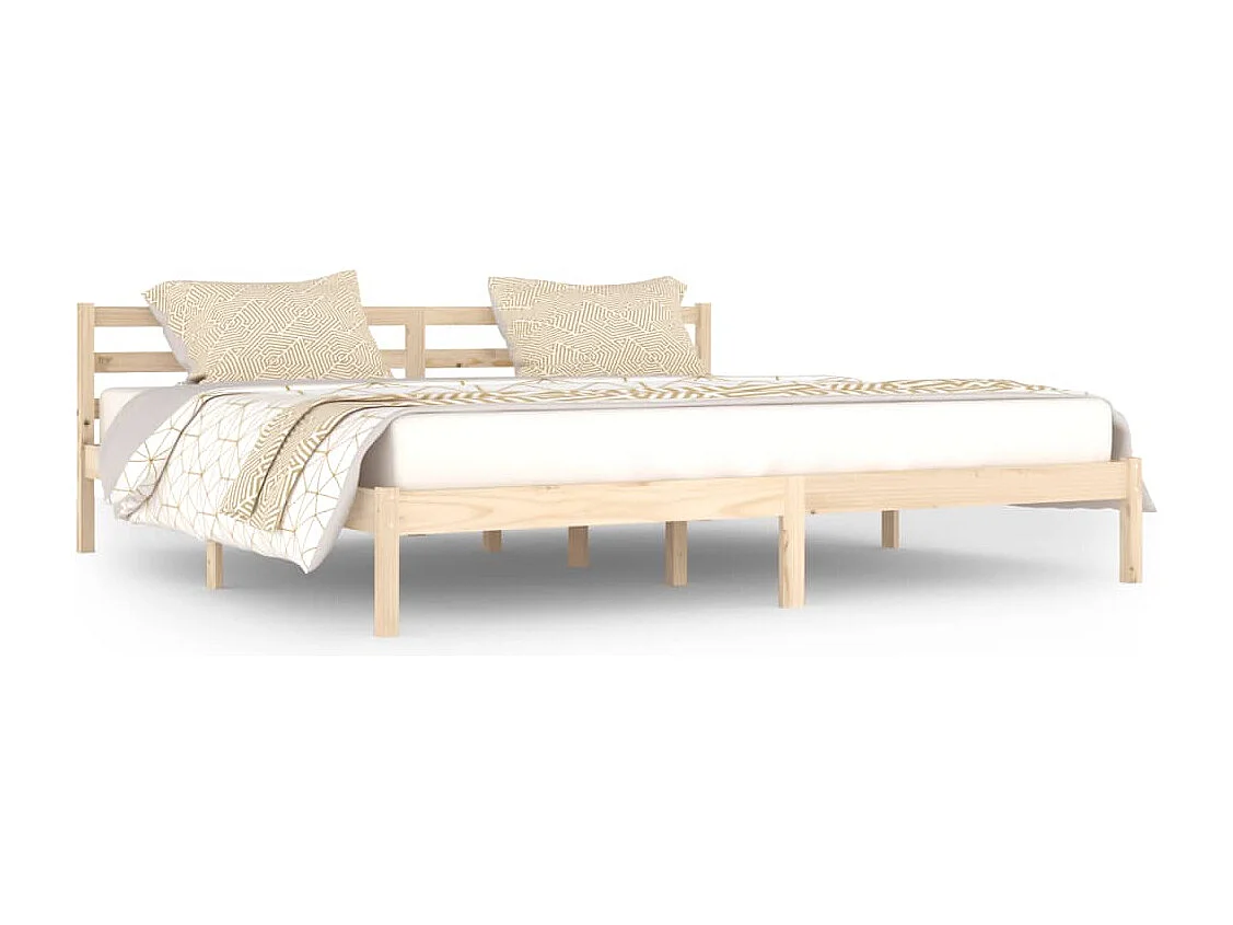 Estructura de cama madera maciza de pino 200x200 cm