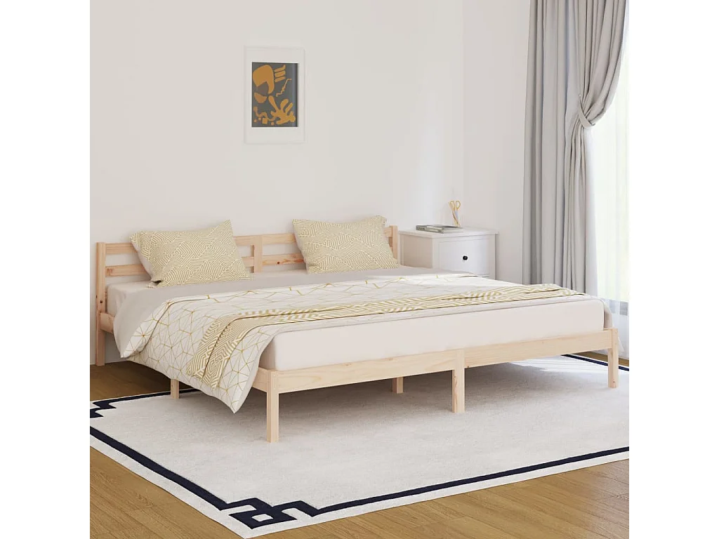 Cadre de lit Bois de pin massif 200x200 cm