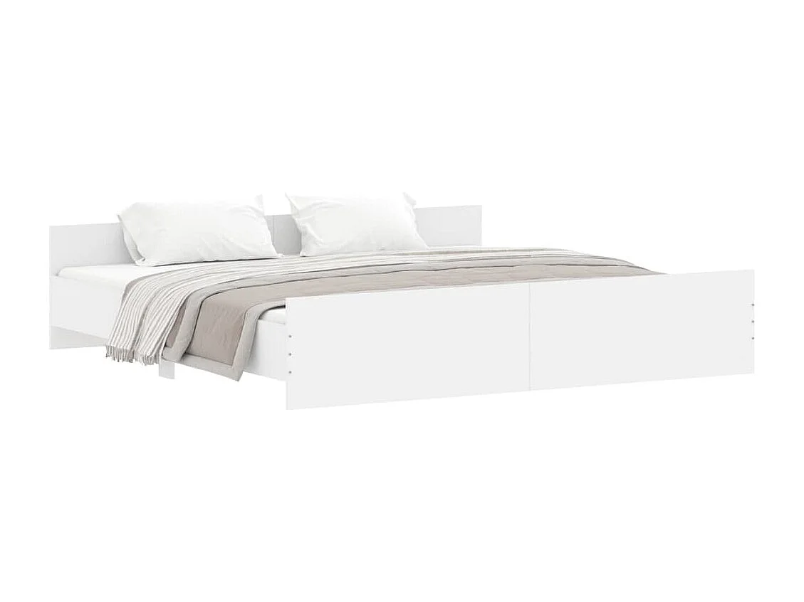 Estructura de cama con cabecero y piecero blanco 180x200 cm