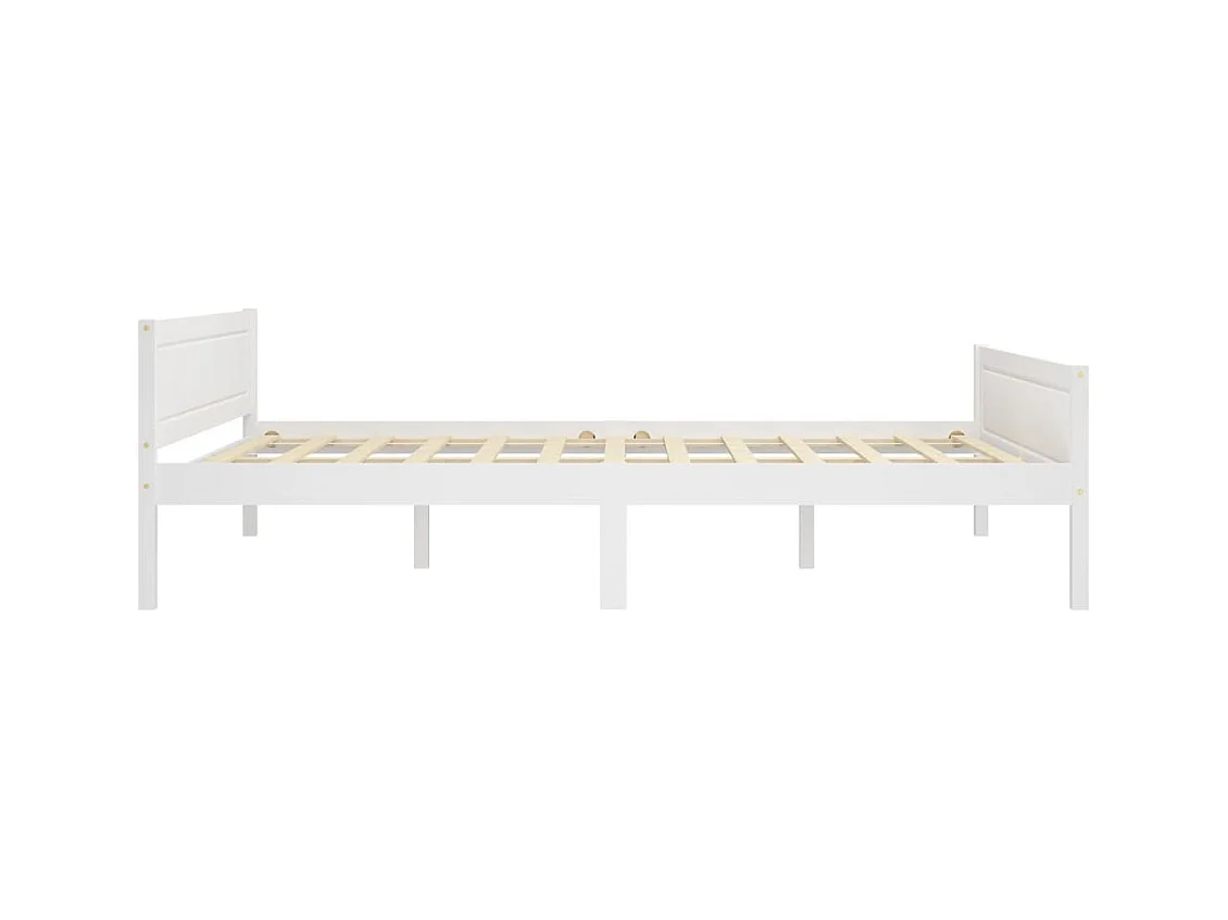 Estrutura de cama em pinho maciço 160x200 cm branco