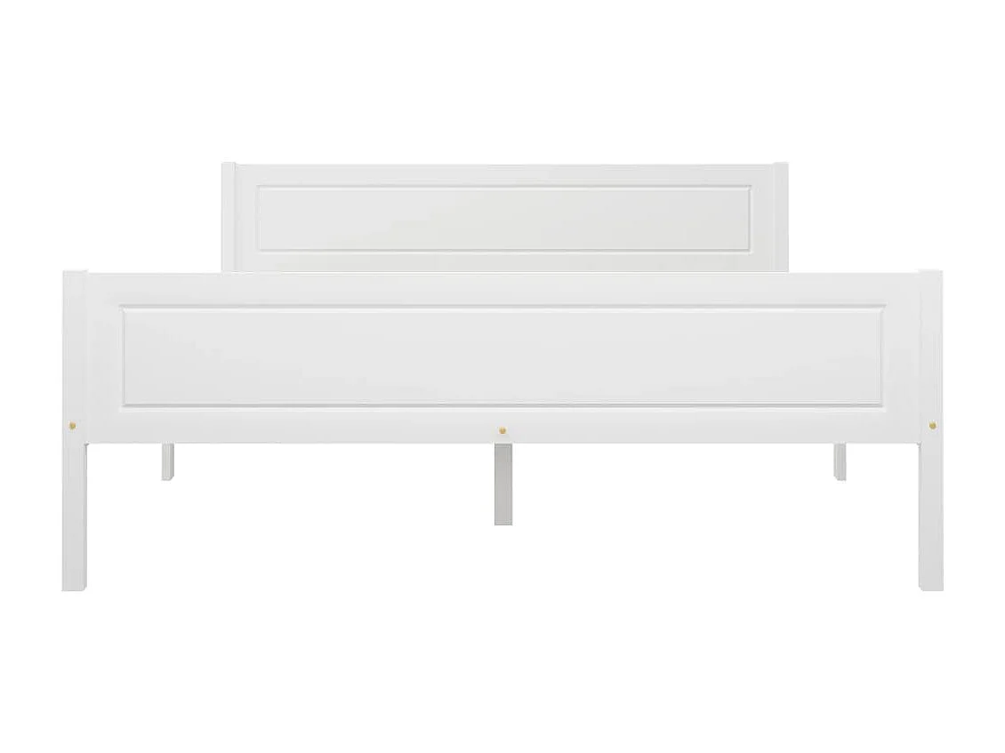 Estrutura de cama em pinho maciço 160x200 cm branco