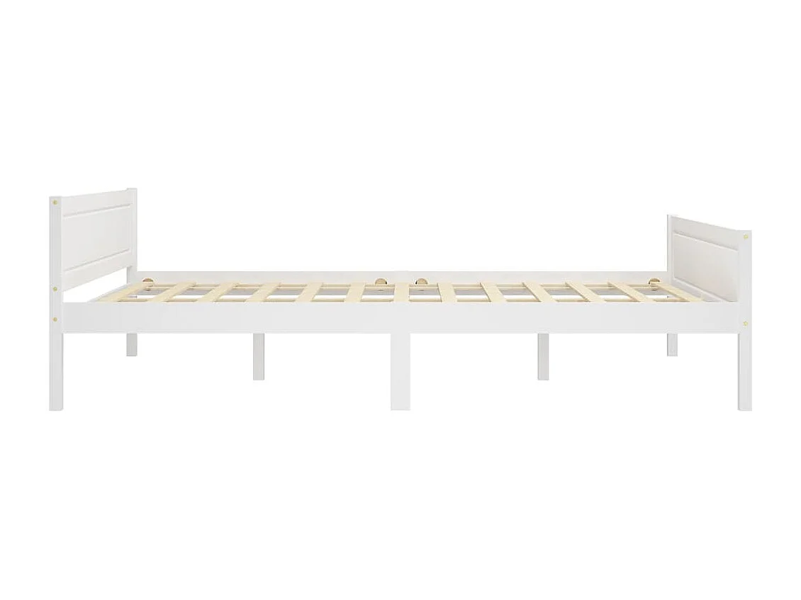 Estructura de cama de madera maciza de pino blanca 160x200 cm