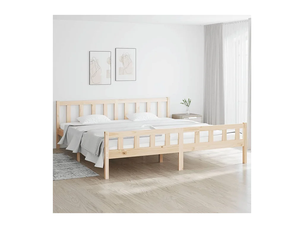 Estrutura de cama super king 180x200 cm madeira maciça