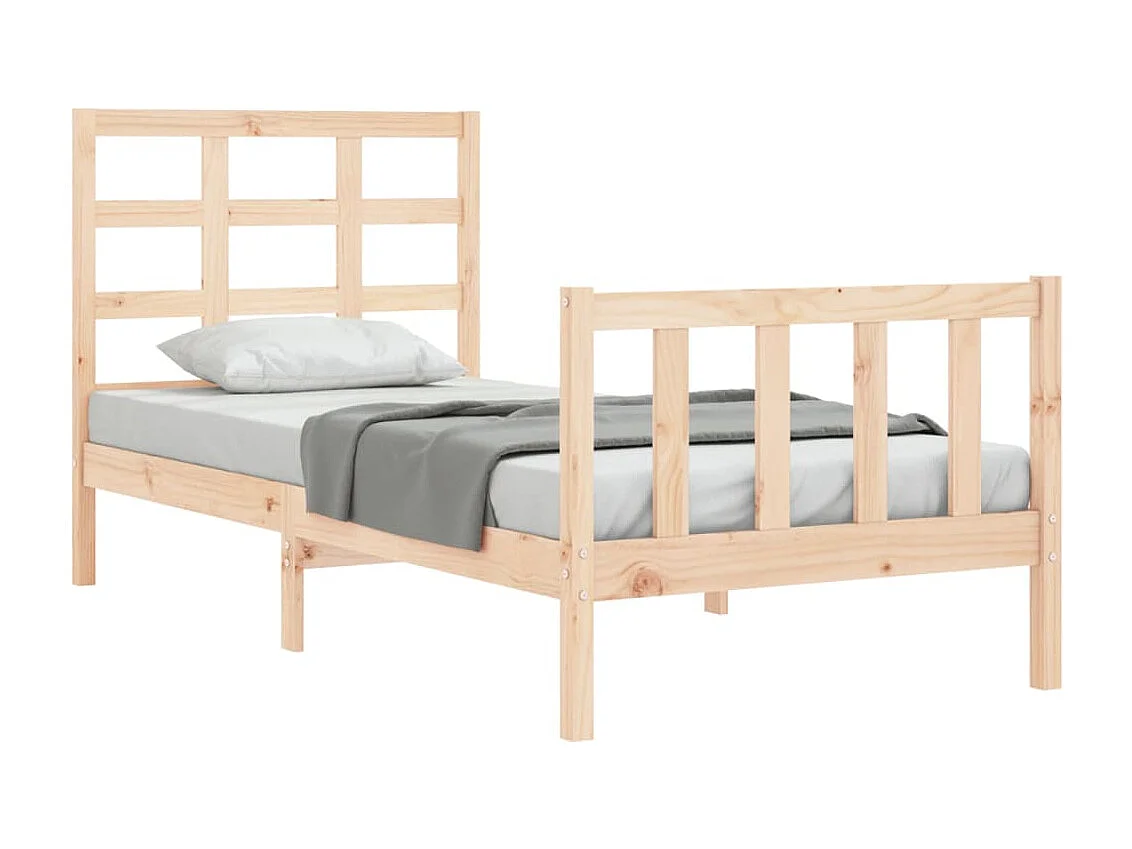 Cadre de lit avec tête de lit 90x190 cm bois massif