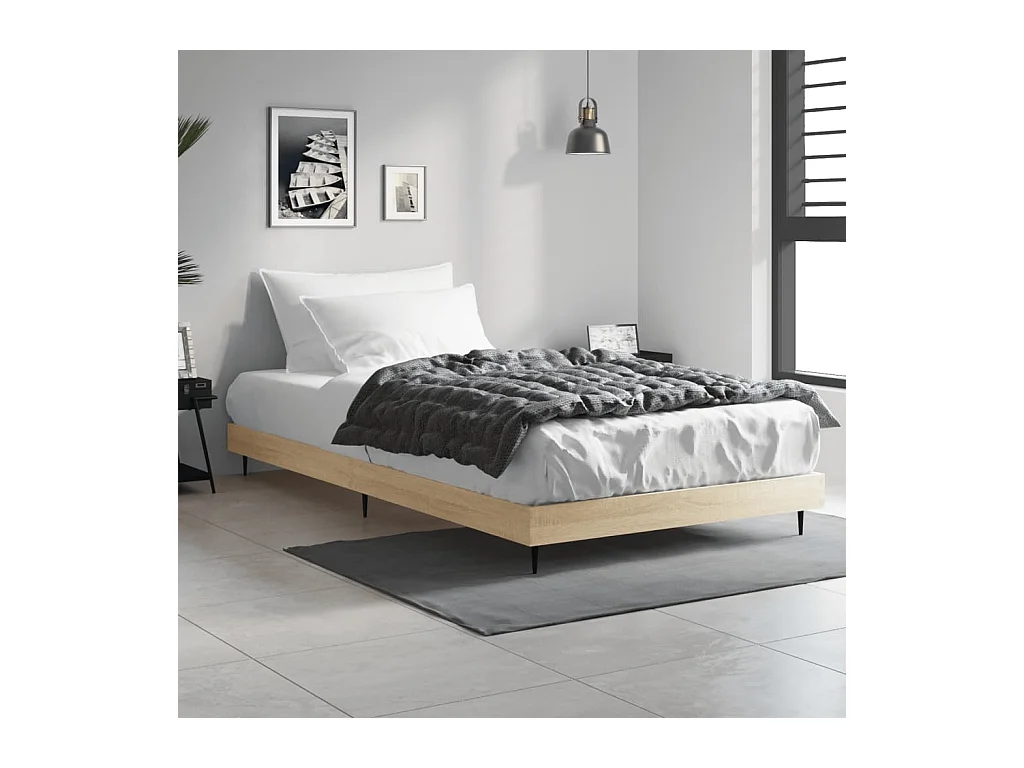 Estrutura cama 100x200 cm derivados de madeira carvalho sonoma