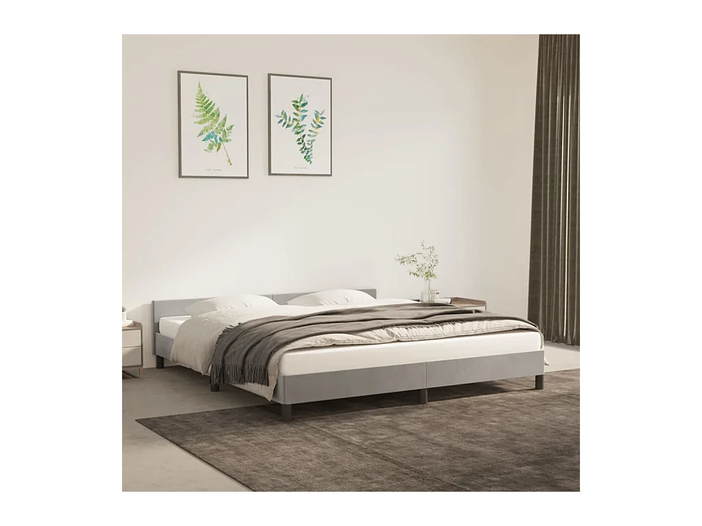 Bedframe zonder matras 180x200 cm fluweel lichtgrijs