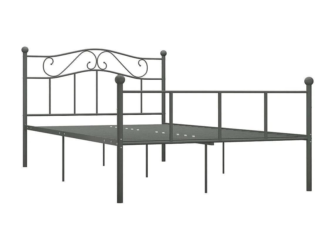 Estructura de cama de metal gris 160x200 cm