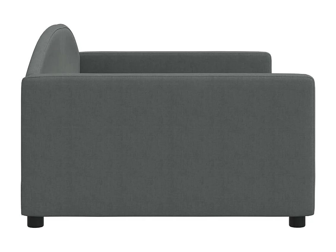 Lit de repos gris foncé 100x200 cm tissu