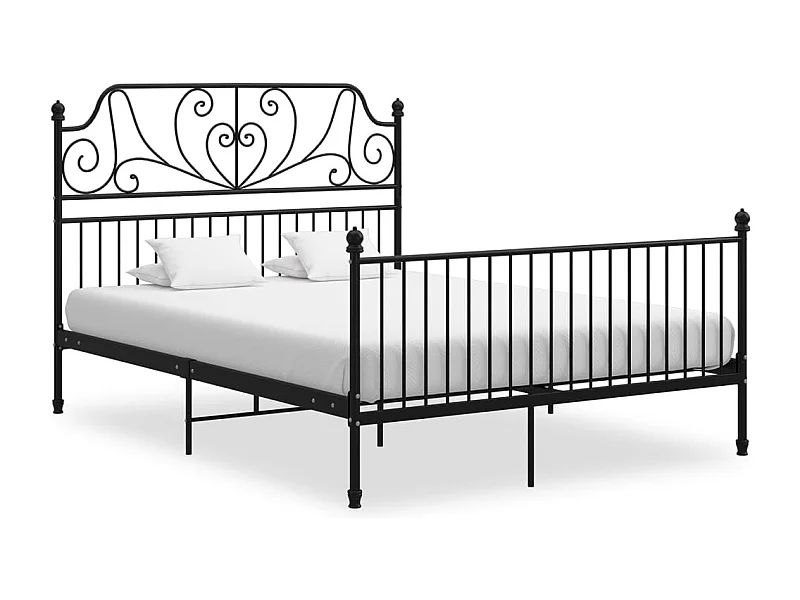 Estructura de cama de metal negra 140x200 cm