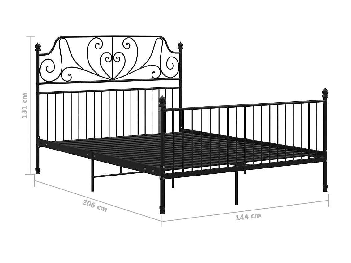 Estrutura de cama 140x200 cm metal preto