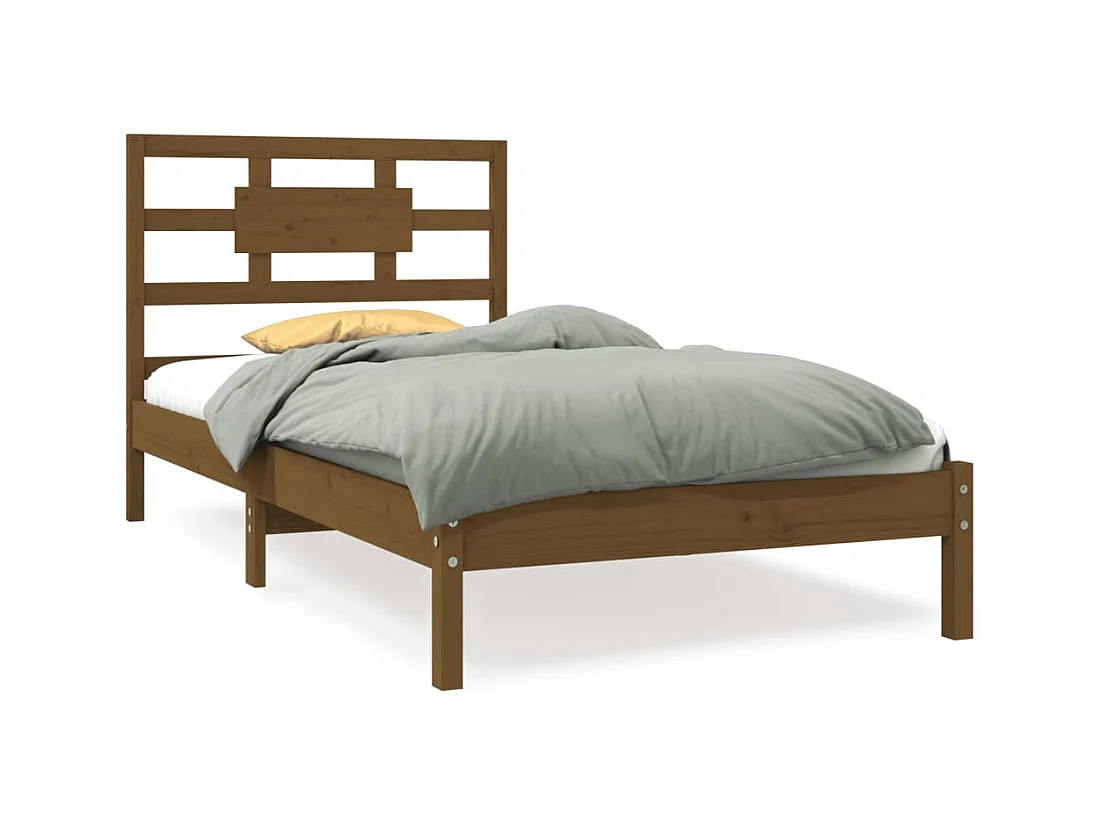 Estructura de cama madera maciza marrón miel 100x200 cm