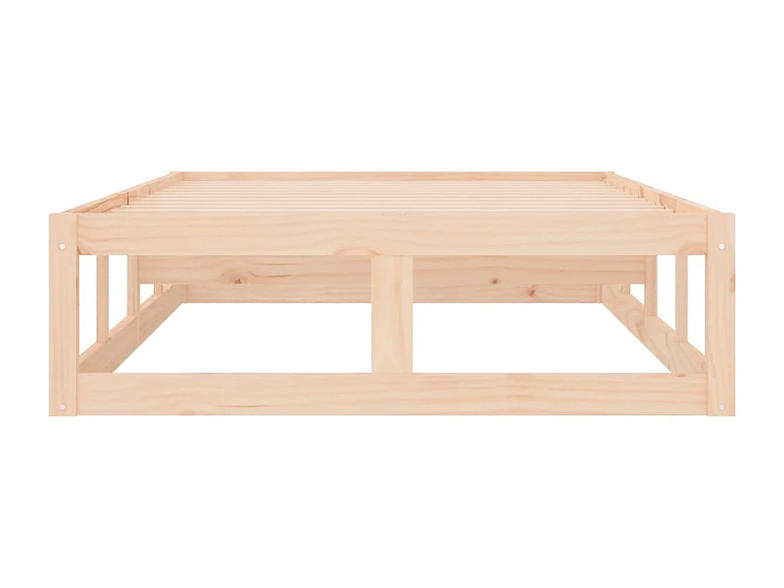 Estructura de cama madera maciza individual pequeña 75x190 cm