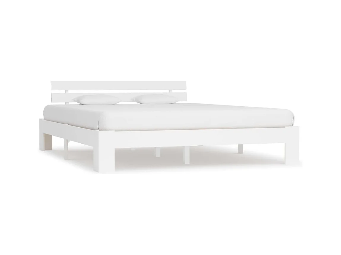 Cadre de lit Blanc Bois de pin massif 180 x 200 cm