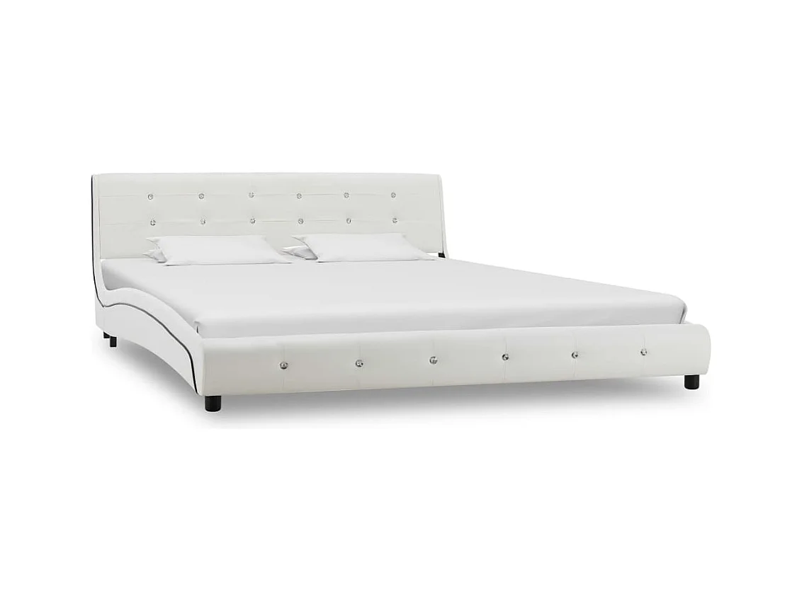Bedframe kunstleer wit 160x200 cm