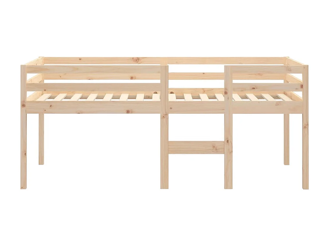 Cama alta madera maciza de pino 75x190 cm