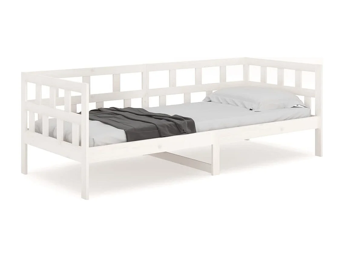 Sofá cama madera maciza de pino blanco 90x200 cm