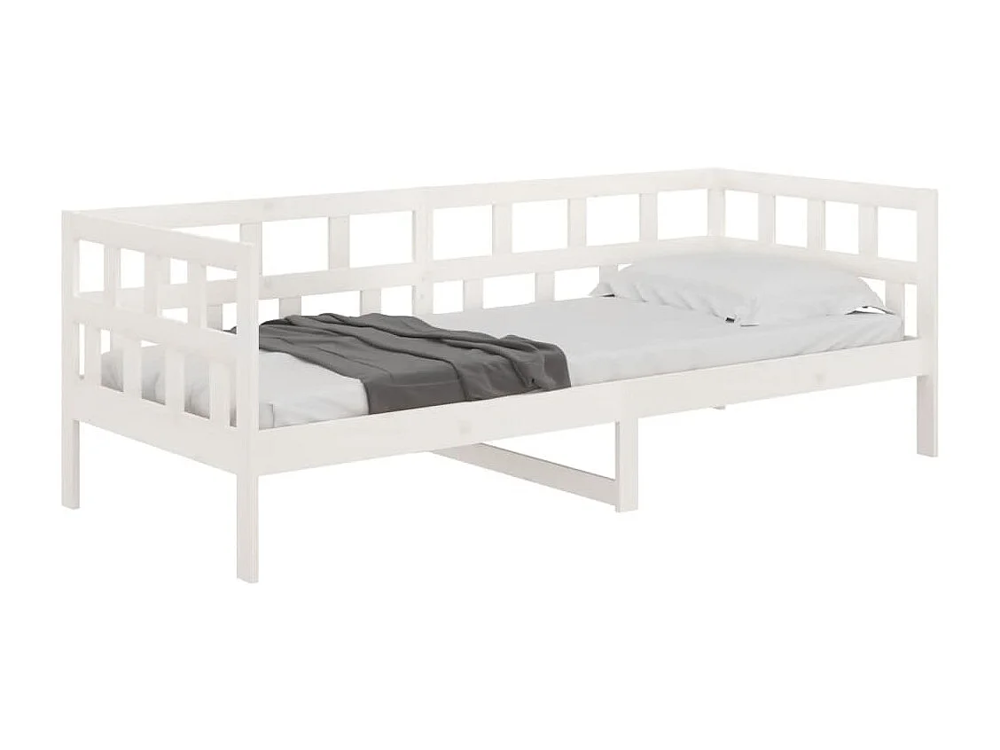 Sofá cama madera maciza de pino blanco 90x200 cm