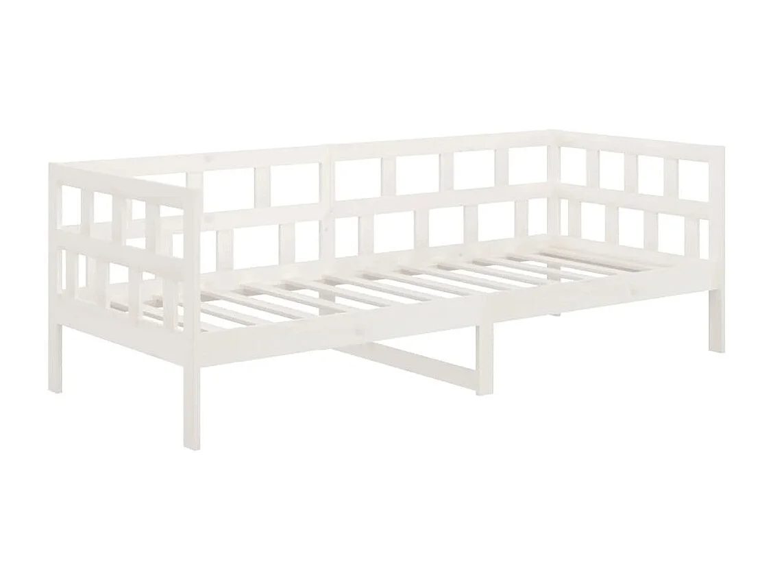 Sofá cama madera maciza de pino blanco 90x200 cm