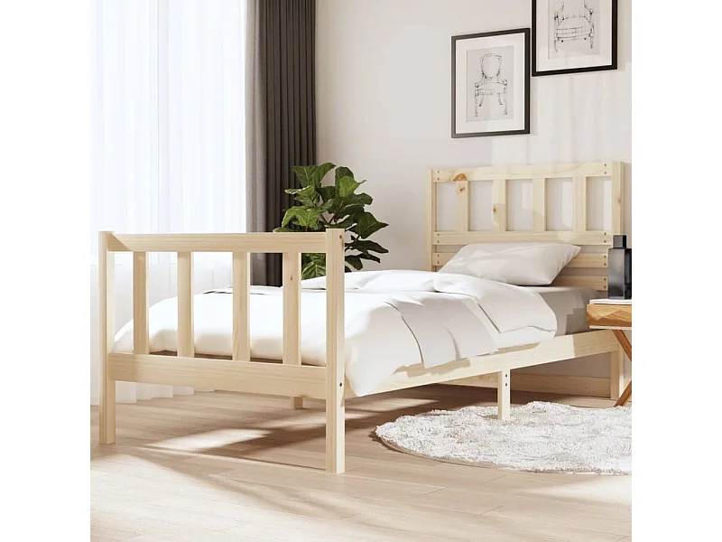 Cadre de lit Bois massif 90x190 cm Simple