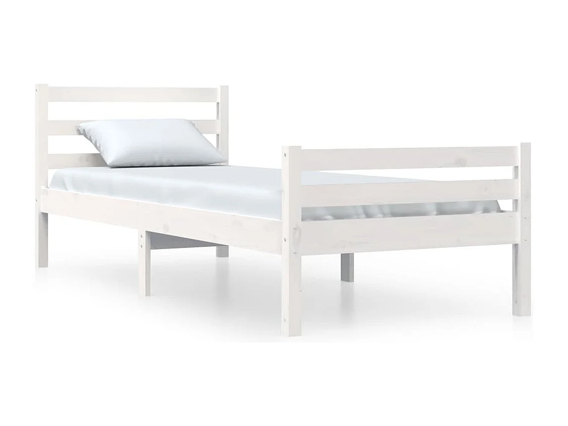 Estructura de cama madera maciza blanco 90x200 cm