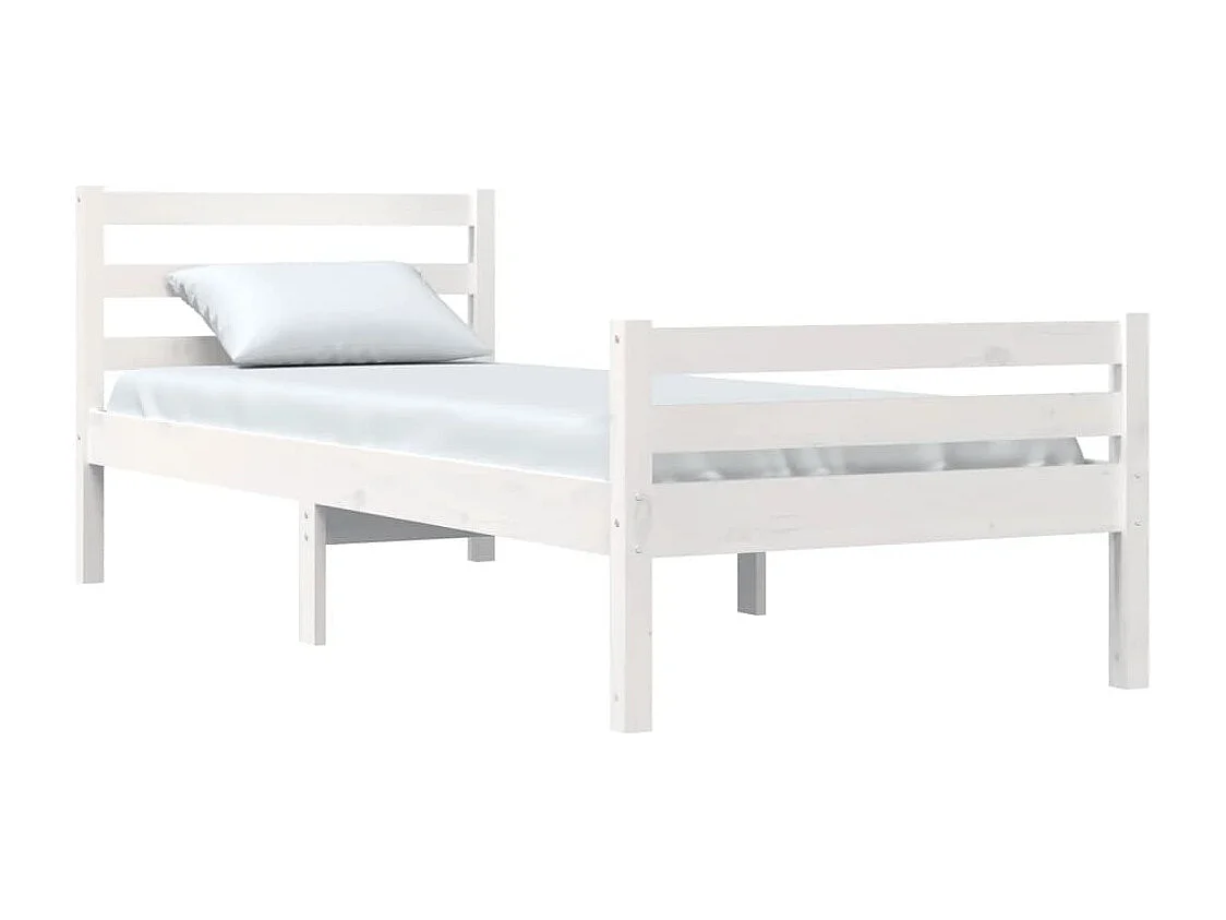 Estructura de cama madera maciza blanco 90x200 cm