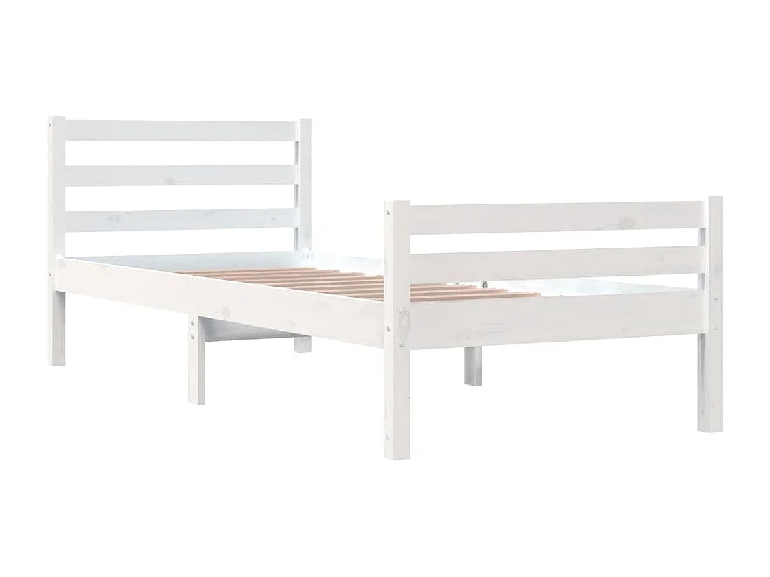 Estrutura de cama 90x200 cm madeira maciça branco