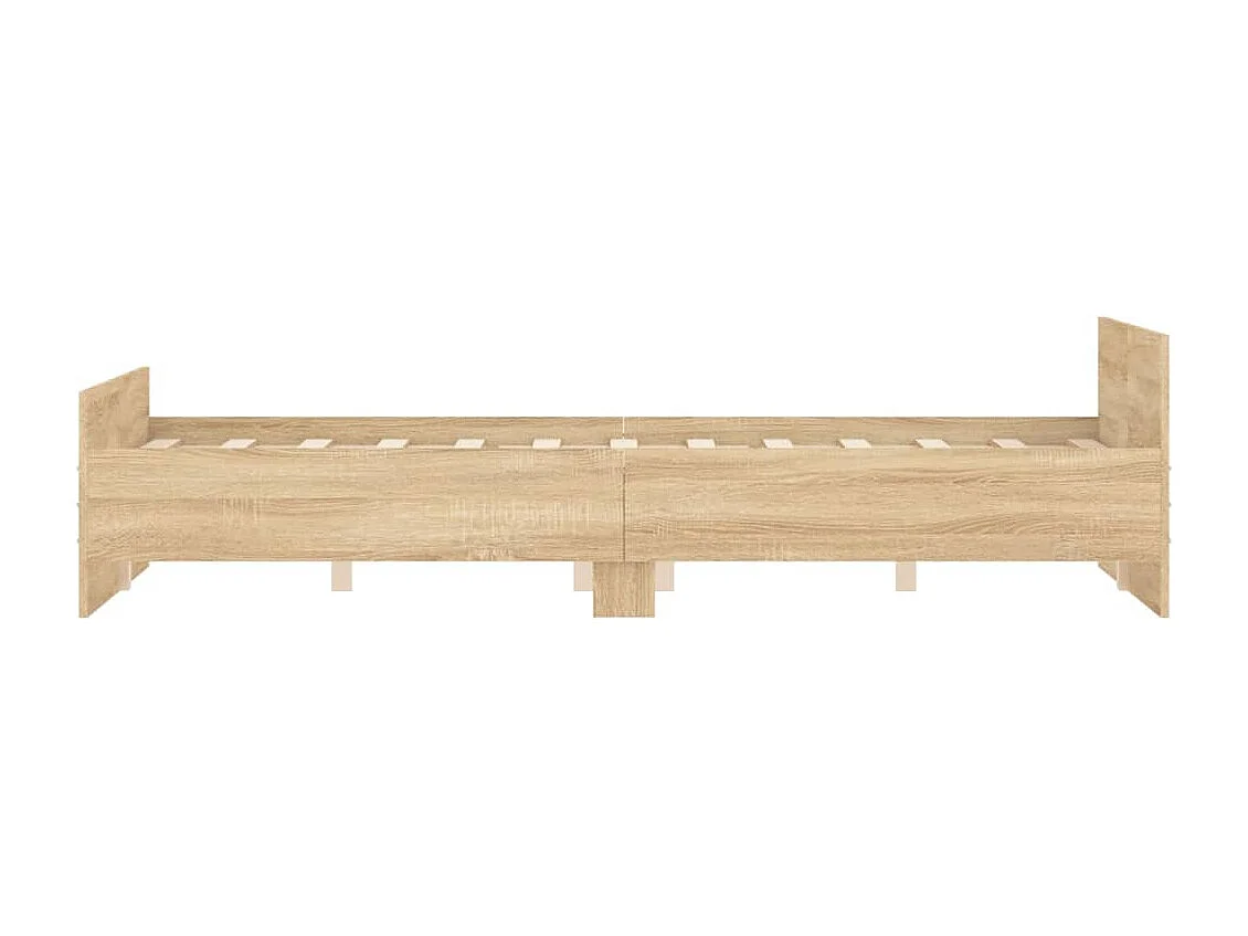 Cadre de lit tête de lit et pied de lit chêne sonoma 140x190 cm