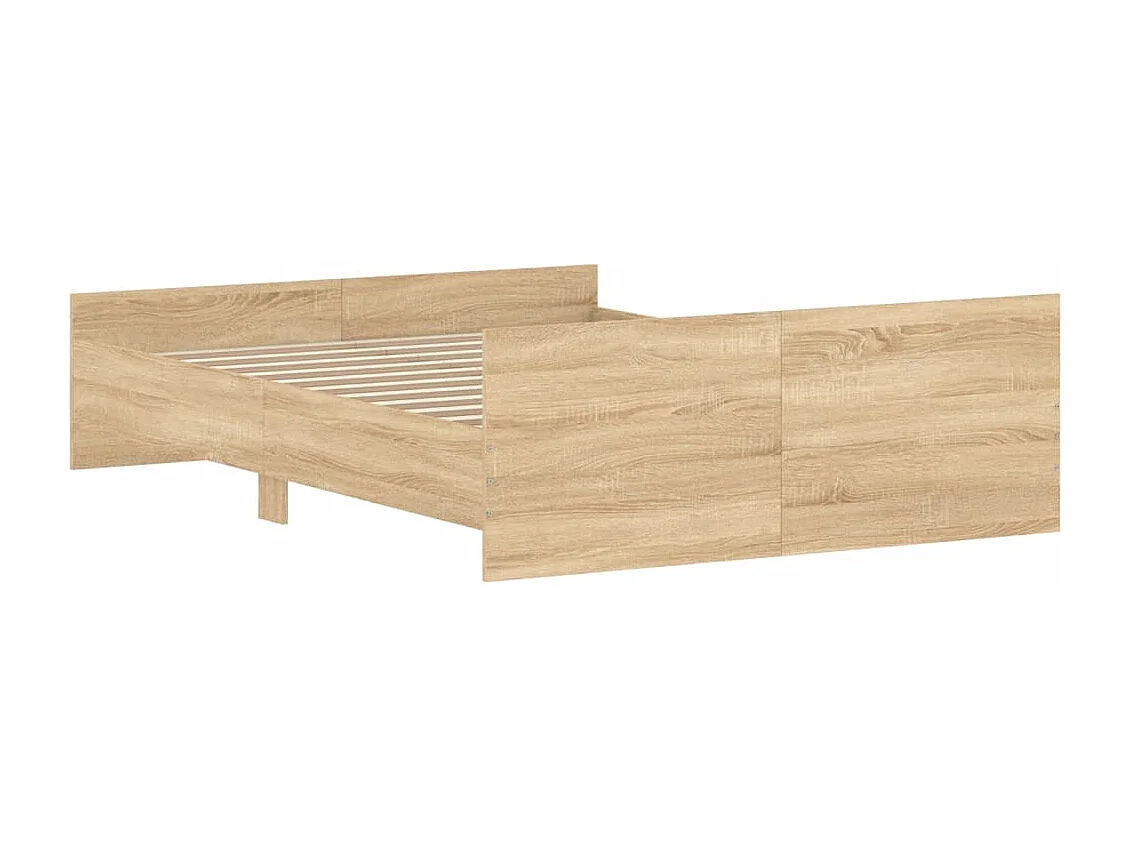 Cadre de lit tête de lit et pied de lit chêne sonoma 140x190 cm