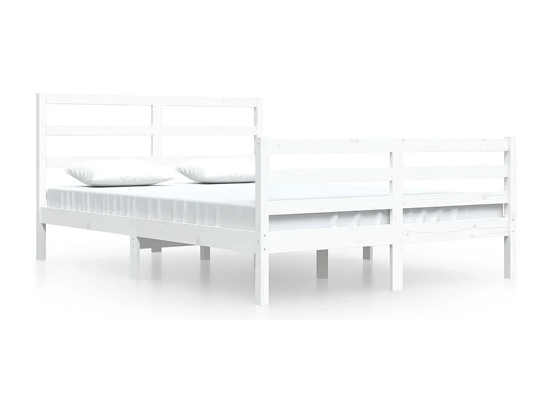 Estrutura de cama 160x200 cm madeira de pinho maciça branco